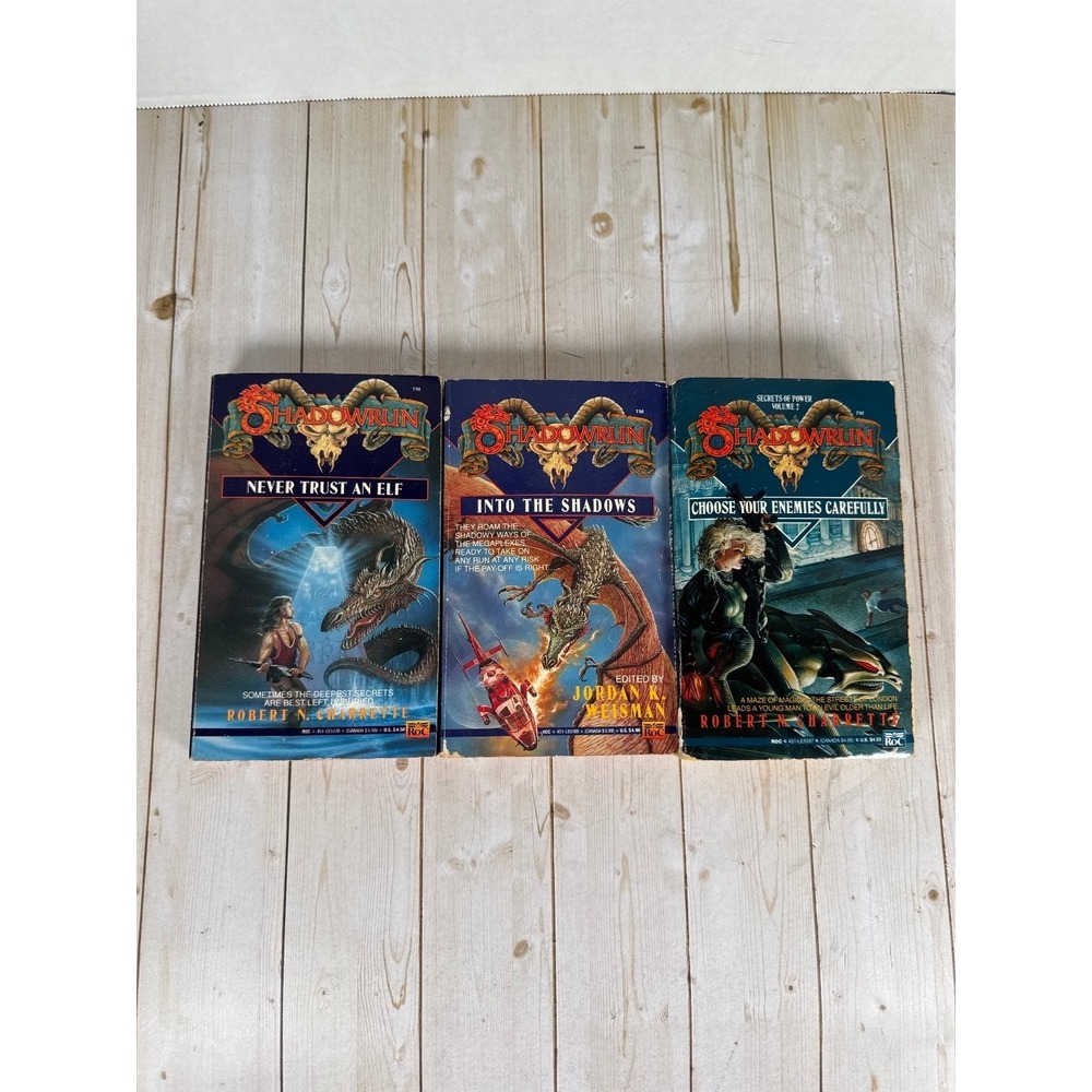 Shadowrun 3 Book Set Never Trust an Elf Into the Shadows Choose Your Enemies